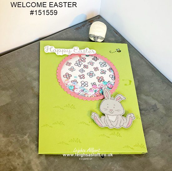 welcome easter shaker card
