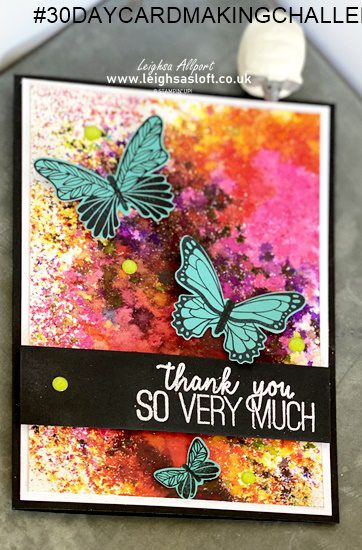 #leighsasloft #stampinup #butterflygala #pigment #spritz #sprinkles #watercolour #bright #30daycardmakingchallenge