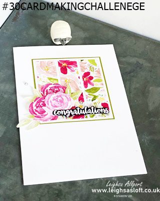 #leighsasloft #stampinup floral strip block congratulations card