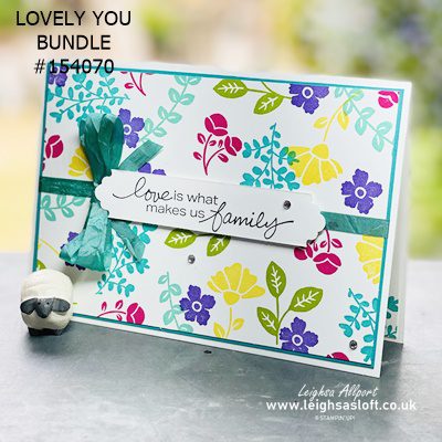 Lovely you bundle, love is what makes us family, random stamping using brights family inks