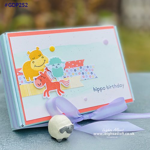 #gdp252 mini paper pumpkin box hippo birthday using hippo happiness bundle and playing with patterns dsp