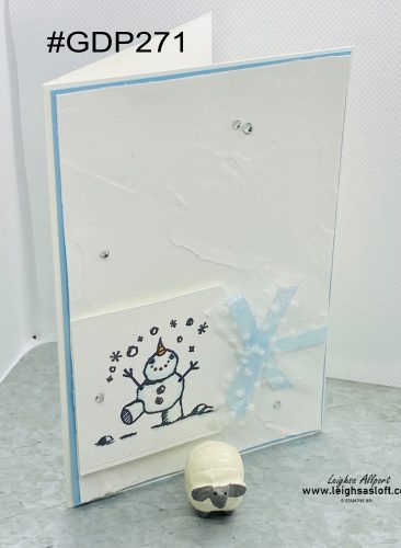 Global Design Project #GDP271 Theme Winter/Holiday snowman season texture background with embossing paste