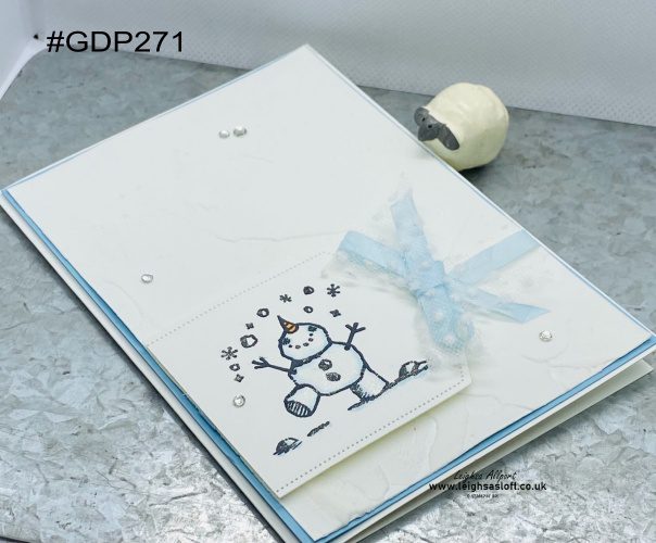 Global Design Project #GDP271 Theme Winter/Holiday snowman season texture background with embossing paste