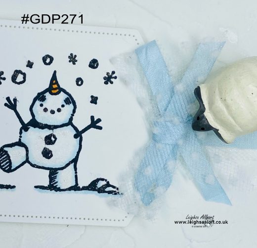 Global Design Project #GDP271 Theme Winter/Holiday snowman season texture background with embossing paste