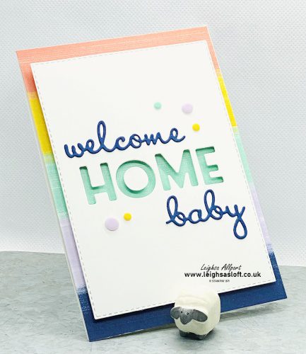 Welcome Home Baby Card using Playing with Patterns and Well written Dies