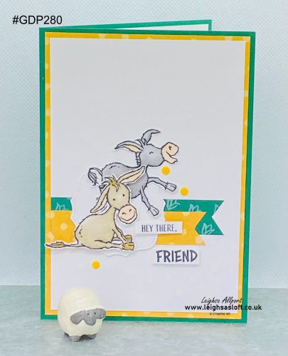 Hey There Friend Card using Darlin Donkeys and Flower and Fields DSP