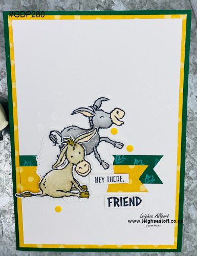 Hey There Friend Card using Darlin Donkeys and Flower and Fields DSP