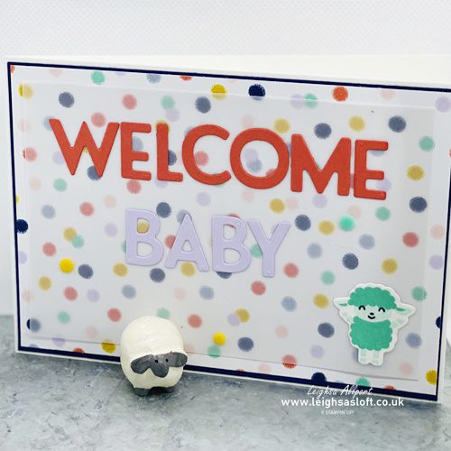 Welcome Baby Card using Playing with Patterns and Hippo & Friends.