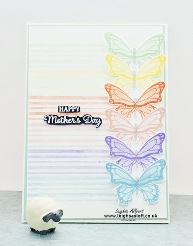 Rainbow of Butterflies for Mother's Day card