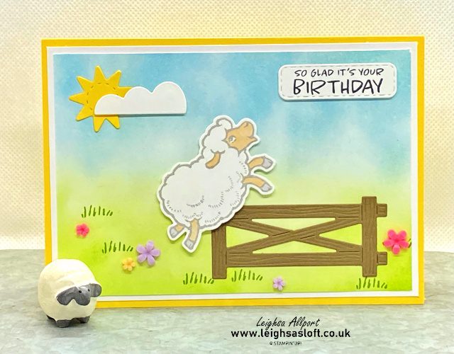 Counting Sheep Sale-A-Bration So Glad It's You're Birthday card Blended Background
