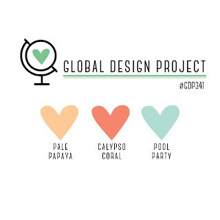 Global Design Project #GDP341 Colour Challenge Pale Papaya - Calypso Coral - Pool Party