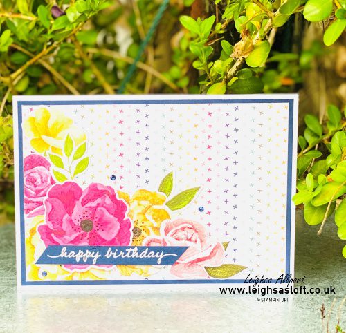 Die-cut flowers from Hues of happiness for a colourful birthday card