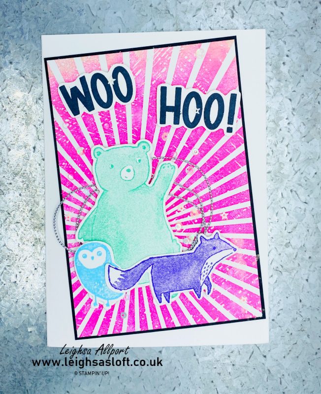 Woo Hoo! you did it card using Rays of Light, Amazing Phrasing and Happier Than Happy stamp sets. #GDP355