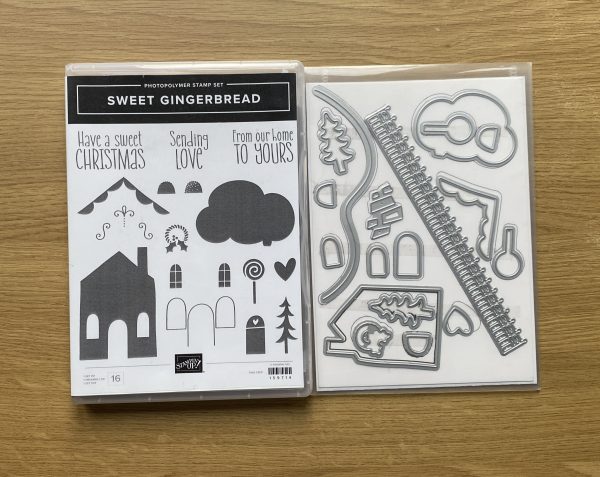 Sweet gingerbread stamp set and gingerbread house dies