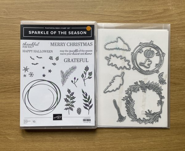 Sparkle of the season stamp set & seasonal Swirls dies