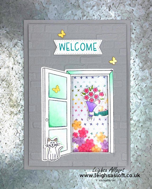 New Home welcome shaker card