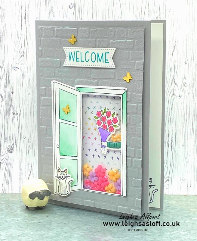 New Home welcome shaker card