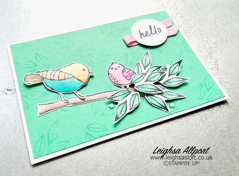 Bird's Eye View Hello card using the 2024-2026 In-colors