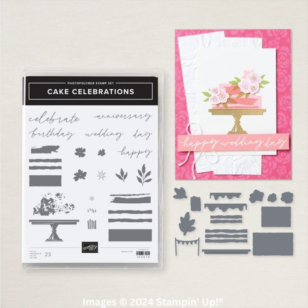 Stampin' Up!® Online Exclusive Cake Celebration stamp set and dies bundle. 