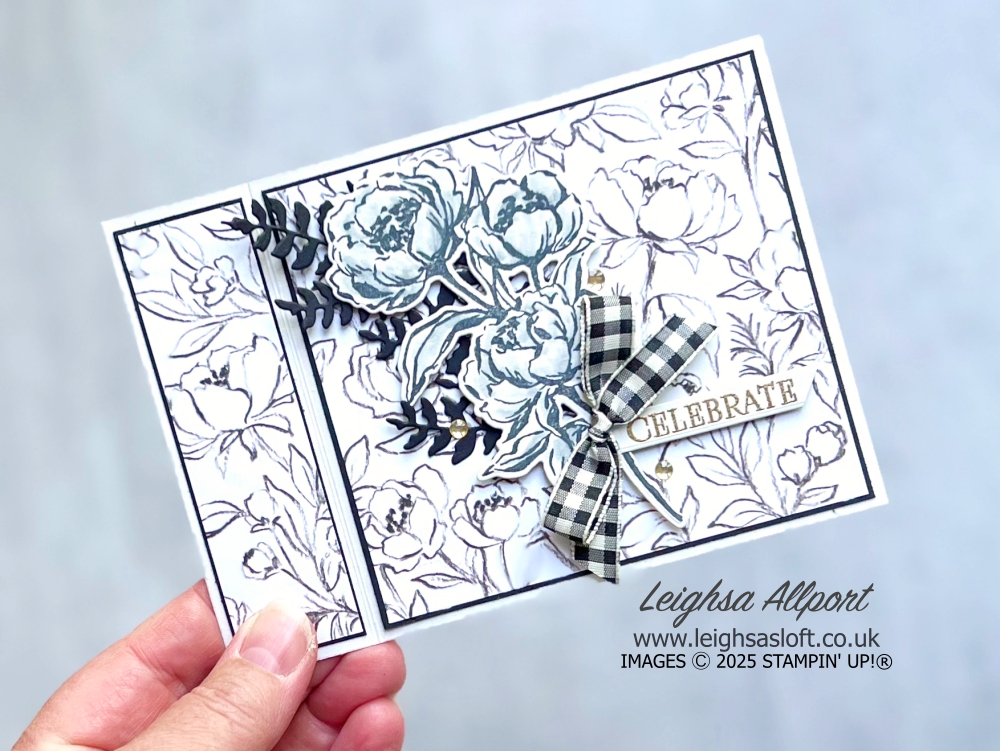 Monochrome Celebrate Book Fold Card. Basic Black & Basic Beige. Beautiful Gallery Suite. Fun Fold Fancy Fold