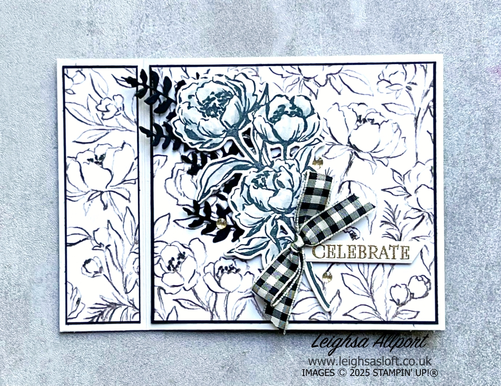 Monochrome Celebrate Book Fold Card. Basic Black & Basic Beige. Beautiful Gallery Suite. Fun Fold Fancy Fold