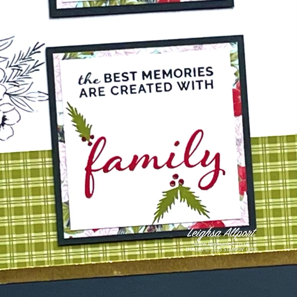 Build & Bloom November Blog Hop - Celebrate. Family Celebration Scrapbook spread using the Christmas Greenery Bundle, Our Story stamp set and Keeping Traditions DSP