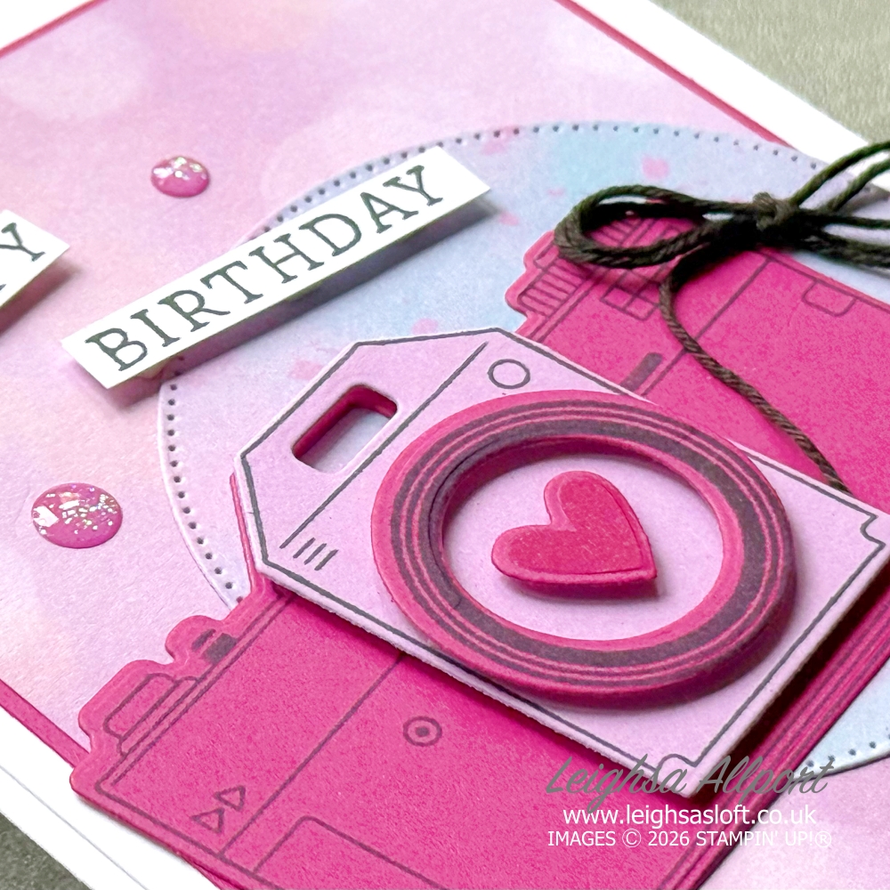 Fun Girly Happy Birthday Card using the Capturing Smiles Bundle, Beautiful Bokeh DSP.