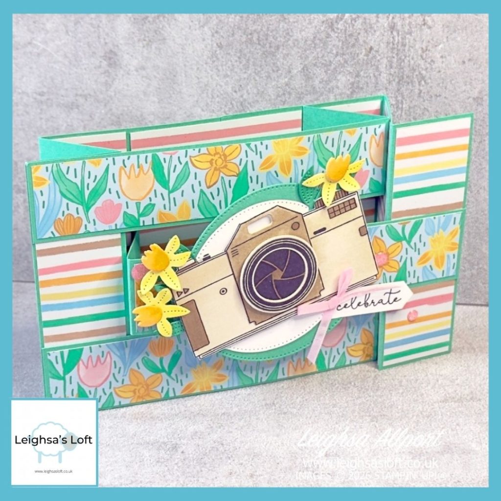 Celebrate Fun Fold card using the Capturing Smiles Bundle, Easter Basket Dies, and Easter Joy SDSP