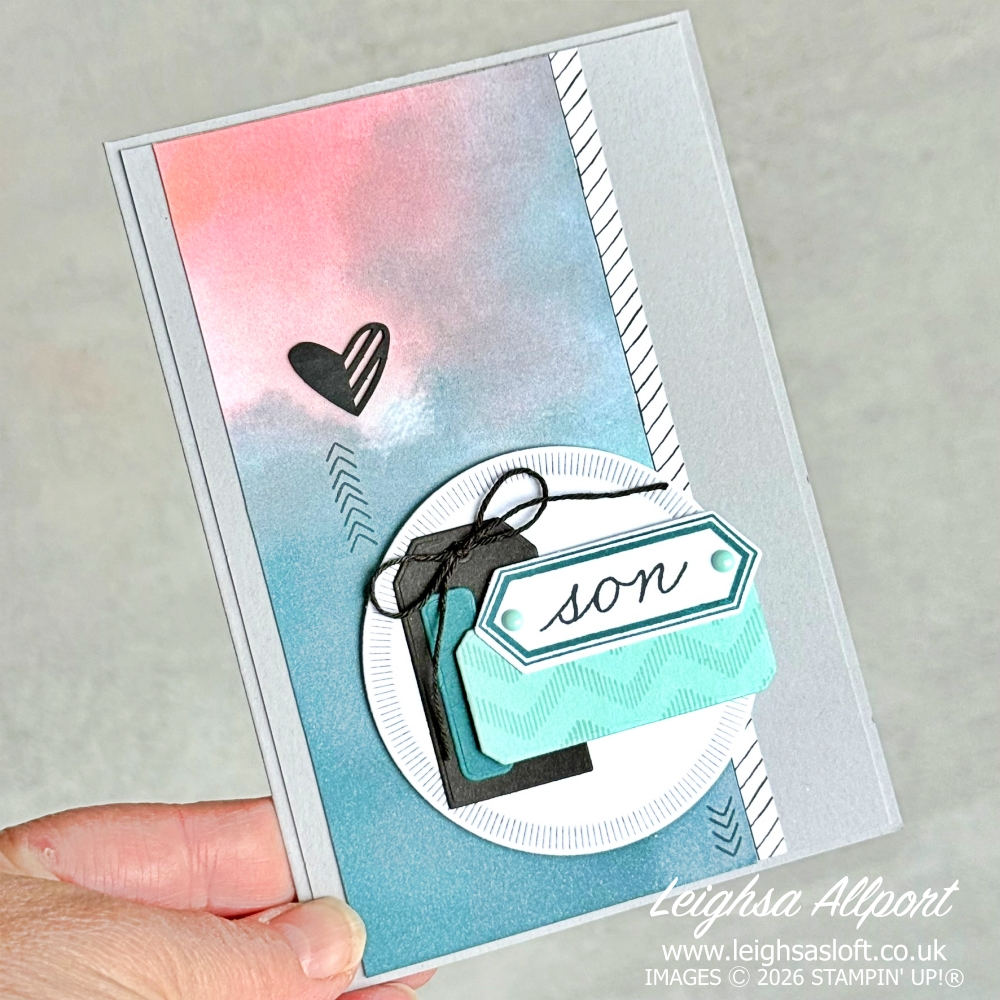Layering elements for a simple masculine card using the Beautiful Ordinary Life Suite