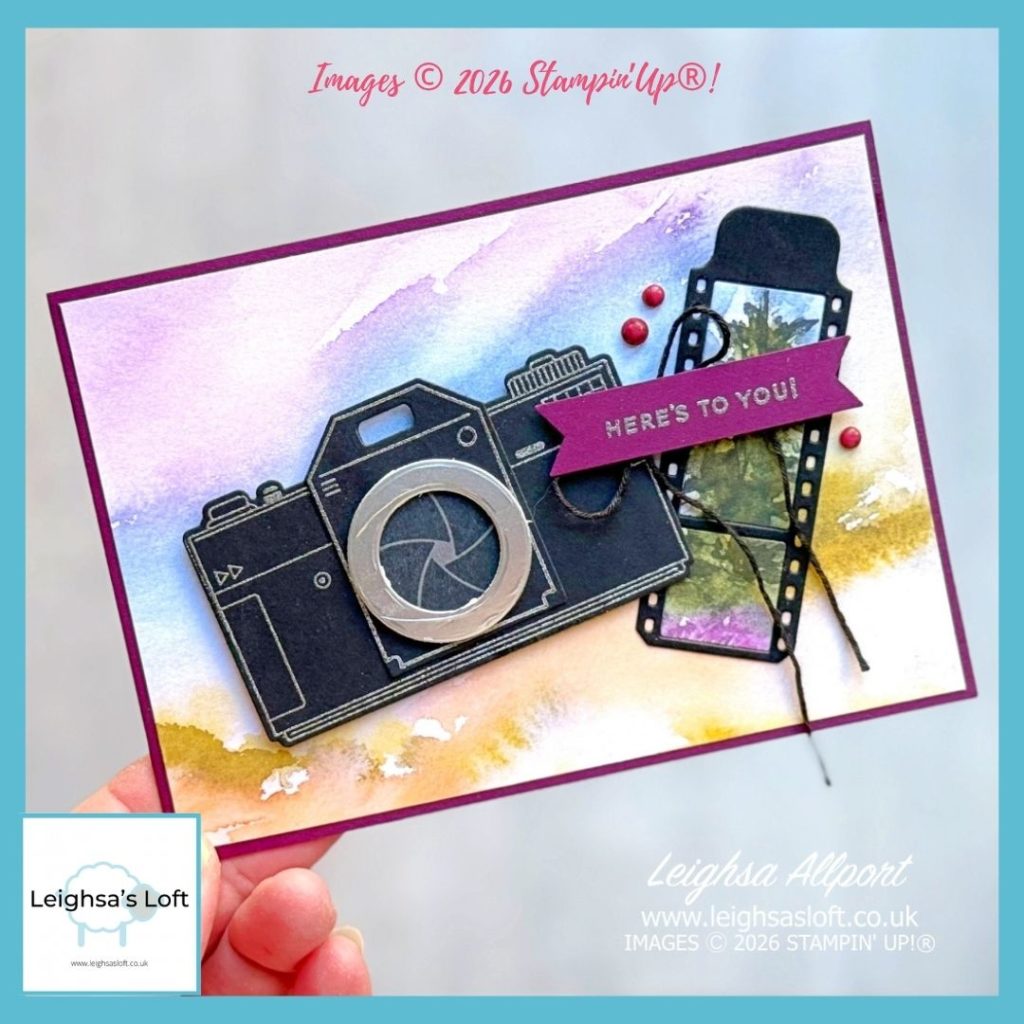 Here's To You card using the Capturing Smiles Bundle and Thoughtful Journer DSP.