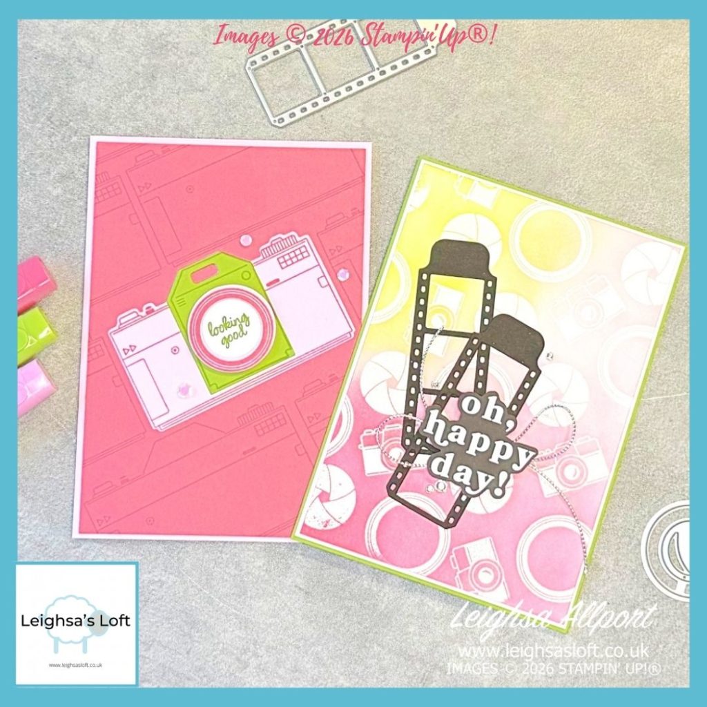 Oh Happy Day card using Capturing Smiles Bundle, emboss resist technique, blending and Greetings For All Mix & Match Ephemera Pack.