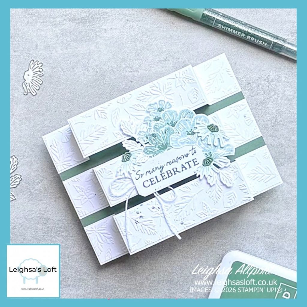 Flowering Meadow Bundle - Peaceful Pine Monochromatic Fun Fold Card.