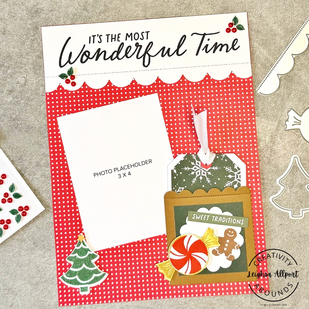 Home For Christmas Stamp Camp bonus project - 6"x8" scrapbook page.